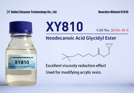 Neodekanik Asit Glisidil Ester XY810, CAS 26761-45-5, ofset Cardura E10P, glisidil tersiyer karbonat, EK No. 247-979-2, Moleküler formülü C13H24O3, 2,3-epoksipropil neodekanat