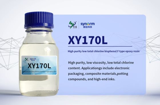 XY170L Yüksek Saflıkta Düşük Klorlu Epoksi Reçine CAS 28064-14-4 Moleküler Formül (C6H6O.C3H5ClO.CH2O)x, Poli Bisphenol F-ko-epiklorohidrin Glisidil Uçlu